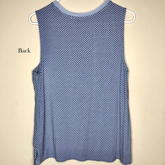 Loft Sleeveless Layered-Front Top, Blue, Size M - Picture 2 of 8